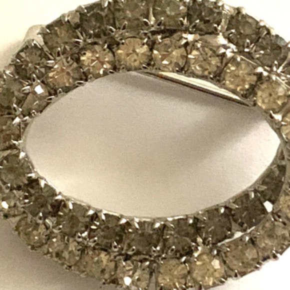 Vintage Double Rhinestone Circle Pin - Picture 8 of 8